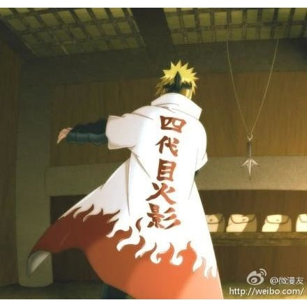 Naruto puts on the fourth hokage cloak on Make a GIF
