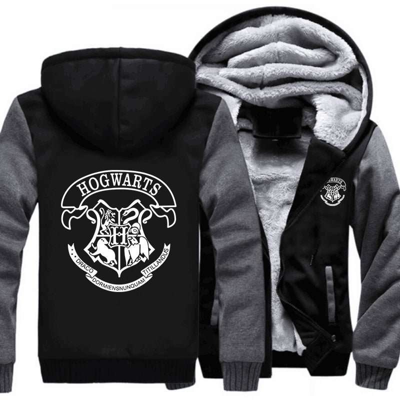 Hogwarts Logo Winter Fleece Hoodies